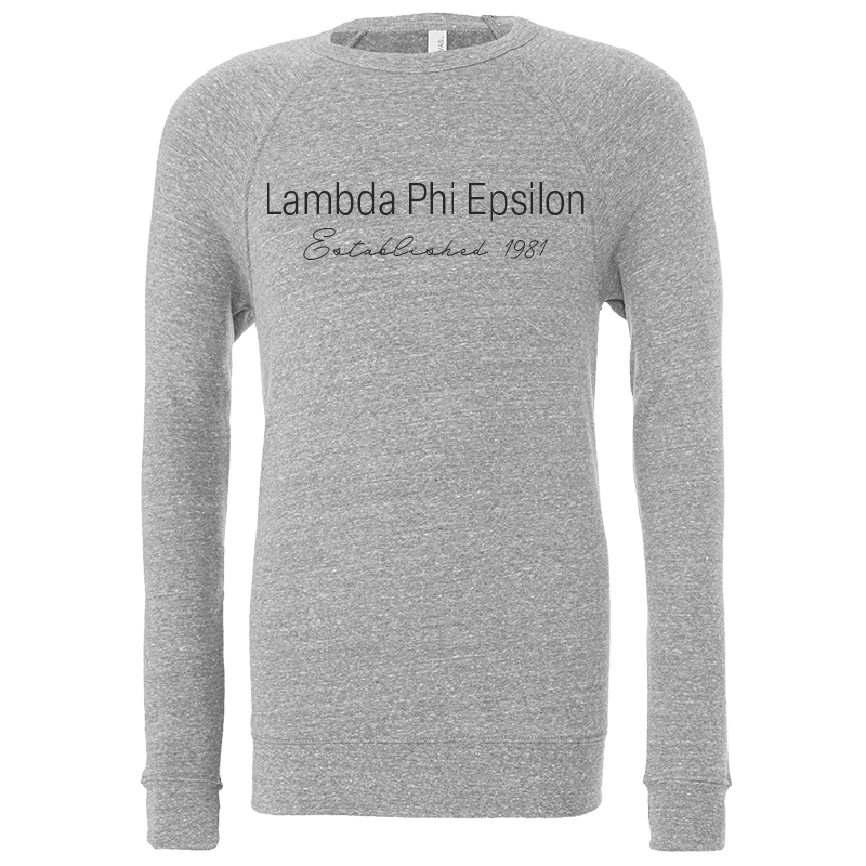 Lambda Phi Epsilon Embroidered Printed Name Crewneck Sweatshirts