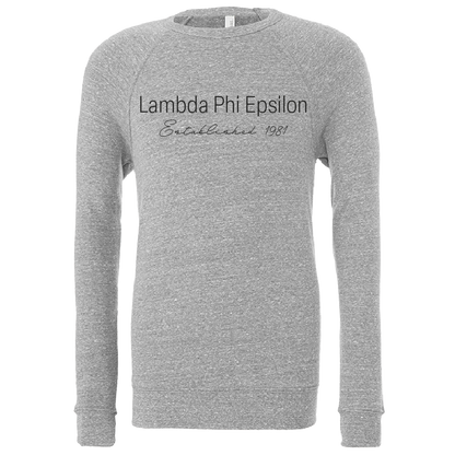 Lambda Phi Epsilon Embroidered Printed Name Crewneck Sweatshirts