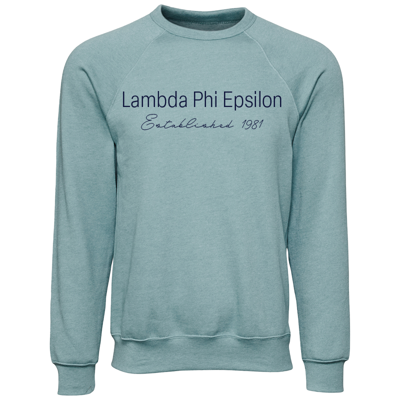 Lambda Phi Epsilon Embroidered Printed Name Crewneck Sweatshirts