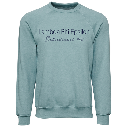 Lambda Phi Epsilon Embroidered Printed Name Crewneck Sweatshirts