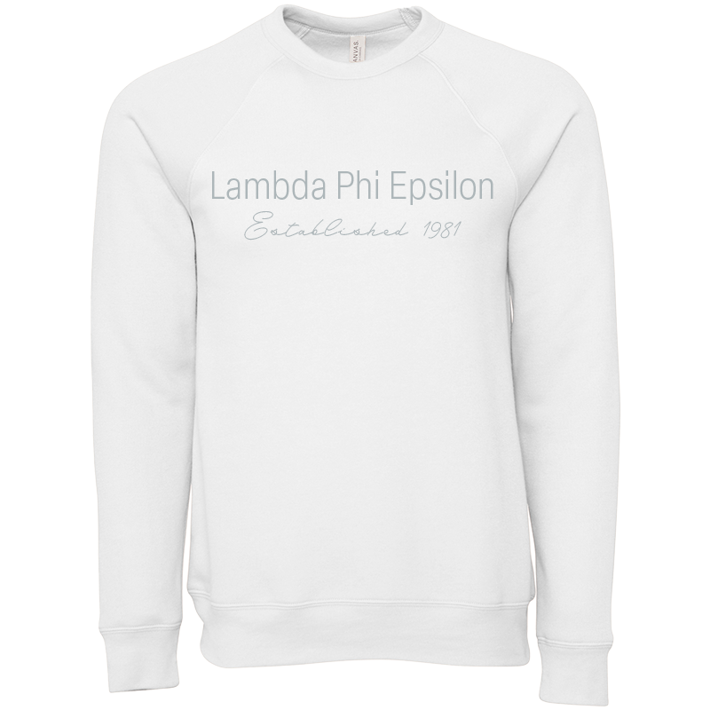 Lambda Phi Epsilon Embroidered Printed Name Crewneck Sweatshirts