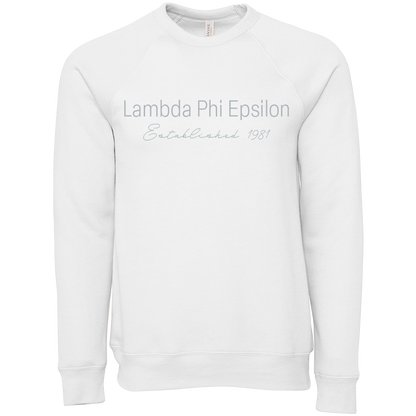 Lambda Phi Epsilon Embroidered Printed Name Crewneck Sweatshirts