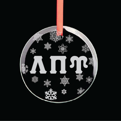 Lambda Pi Upsilon Round Multi-Snowflake Ornament