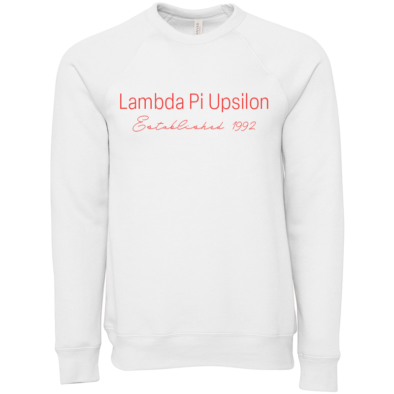 Lambda Pi Upsilon Embroidered Printed Name Crewneck Sweatshirts