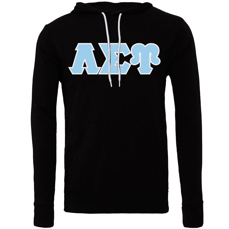 Lambda Sigma Upsilon Embroidered Lettered Hooded Sweatshirts
