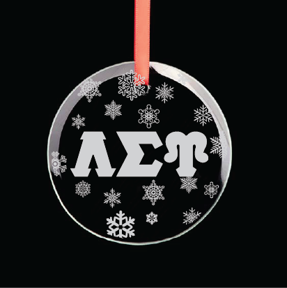 Lambda Sigma Upsilon Round Multi-Snowflake Ornament