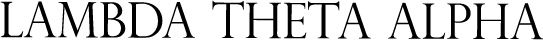 Text 'LAMBDA THETA ALPHA' in a clear font on a white background