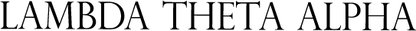 Text 'LAMBDA THETA ALPHA' in a clear font on a white background