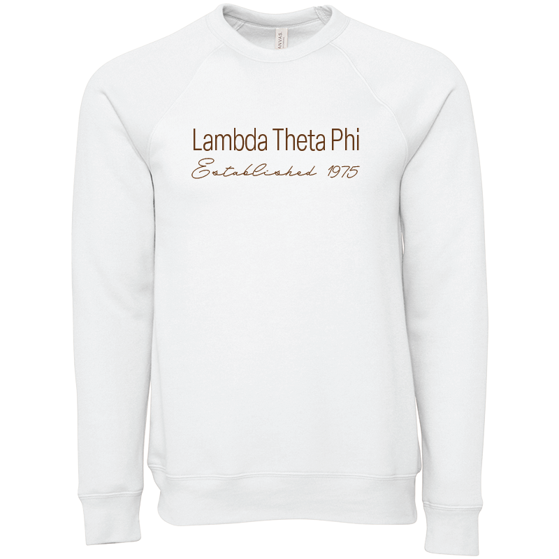 Lambda Theta Phi Embroidered Printed Name Crewneck Sweatshirts