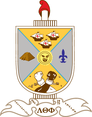 Coat of arms with various symbols and text on a white background