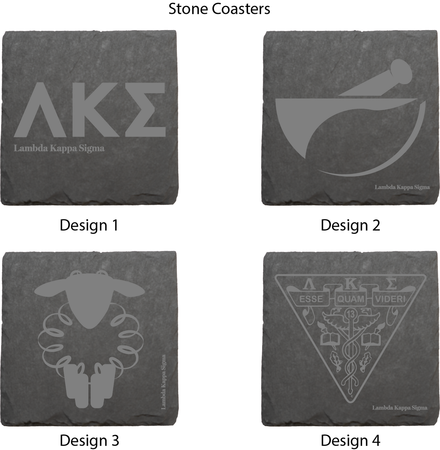 Lambda Kappa Sigma Stone Coasters - 4-Pack