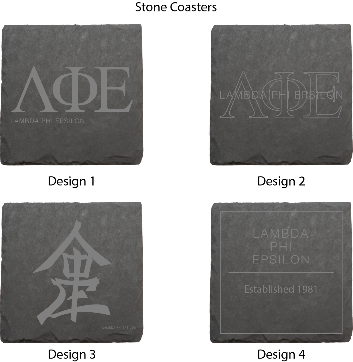 Lambda Phi Epsilon Stone Coasters - 4-Pack