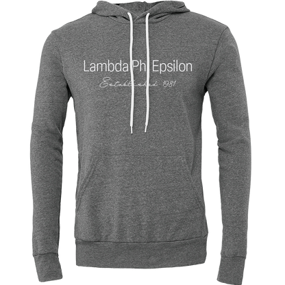 Lambda Phi Epsilon Embroidered Printed Name Hooded Sweatshirts