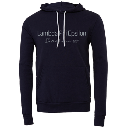 Lambda Phi Epsilon Embroidered Printed Name Hooded Sweatshirts