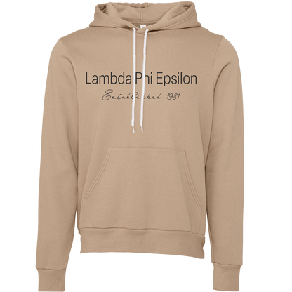 Lambda Phi Epsilon Embroidered Printed Name Hooded Sweatshirts