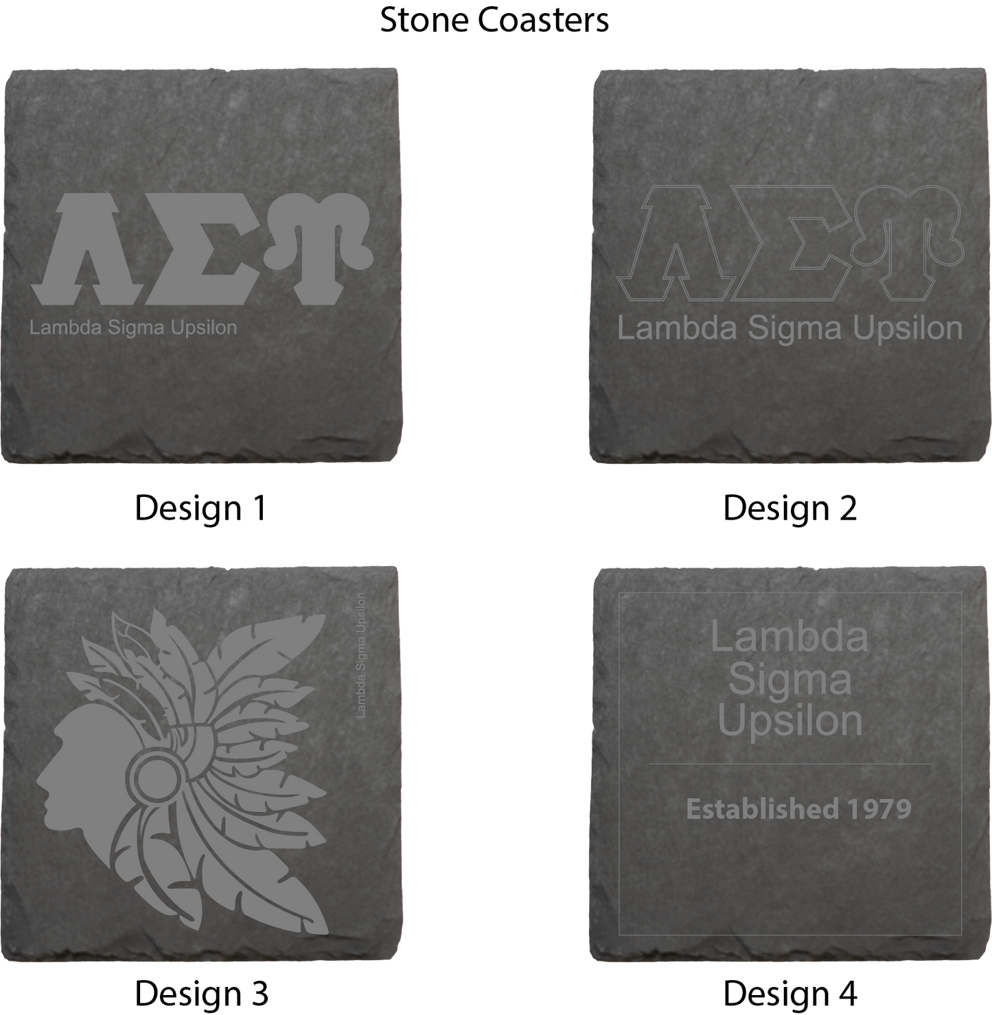 Lambda Sigma Upsilon Stone Coasters - 4-Pack