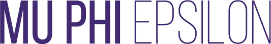 MU PHI EPSILON logo in purple text