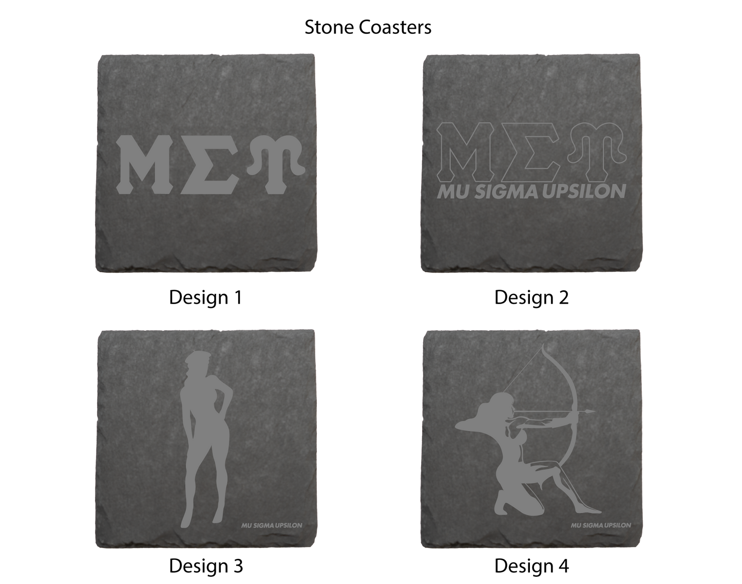 Mu Sigma Upsilon Stone Coasters - 4-Pack