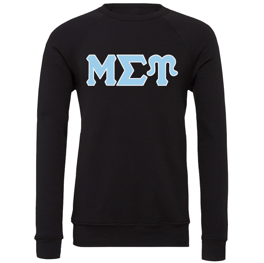 Mu Sigma Upsilon Lettered Crewneck Sweatshirts