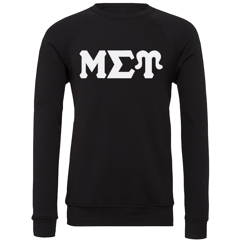 Mu Sigma Upsilon Lettered Crewneck Sweatshirts