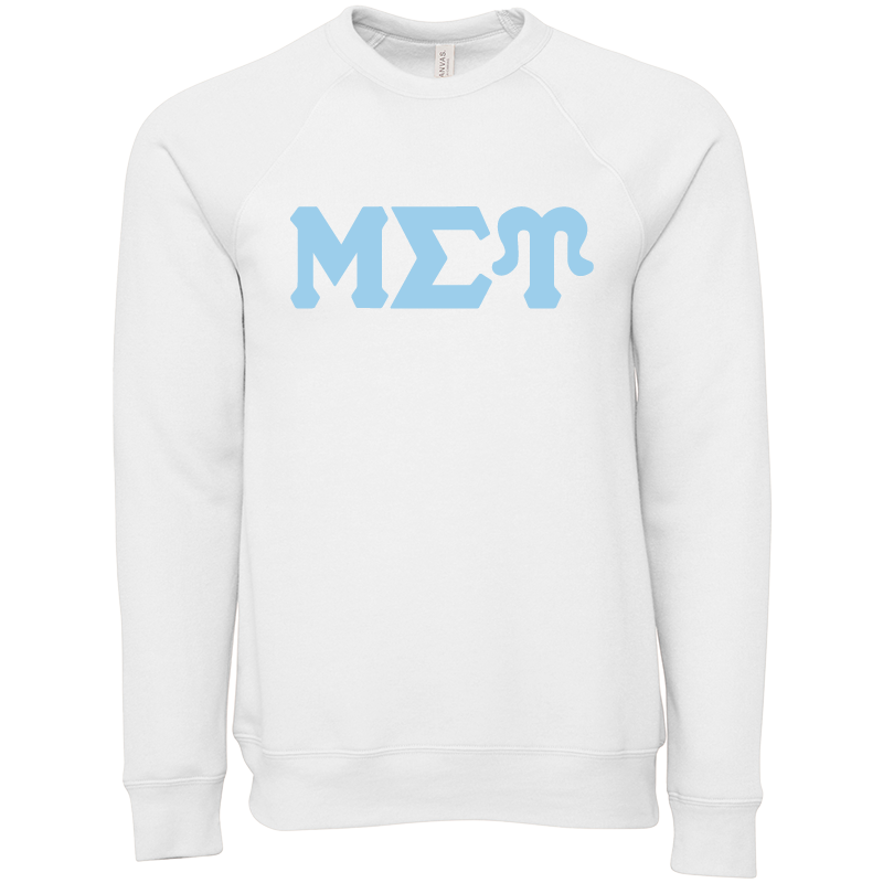 Mu Sigma Upsilon Lettered Crewneck Sweatshirts