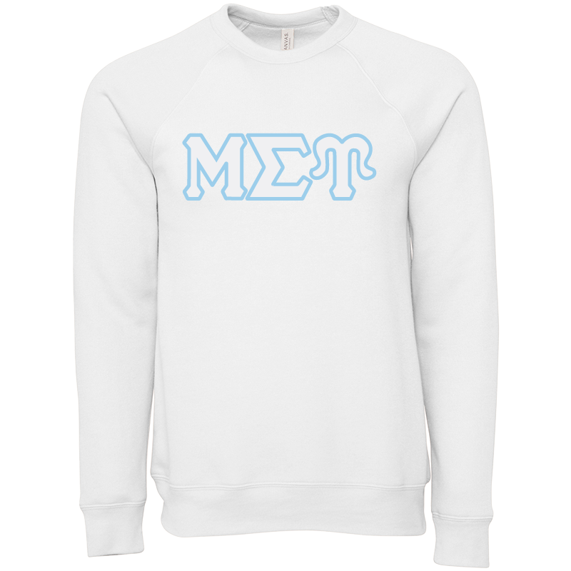 Mu Sigma Upsilon Lettered Crewneck Sweatshirts