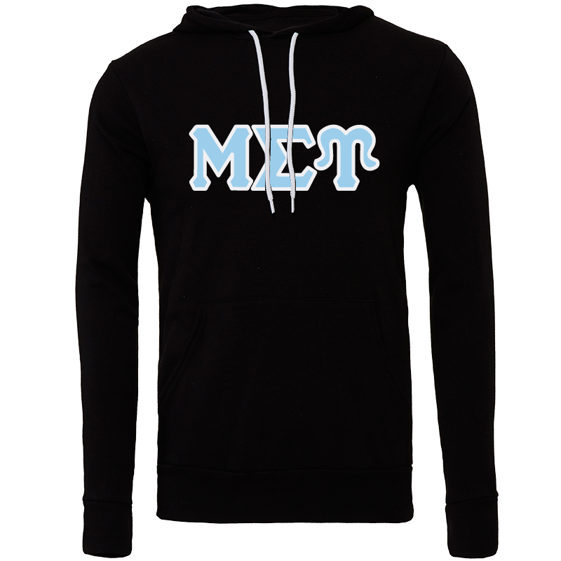 Mu Sigma Upsilon Embroidered Lettered Hooded Sweatshirts