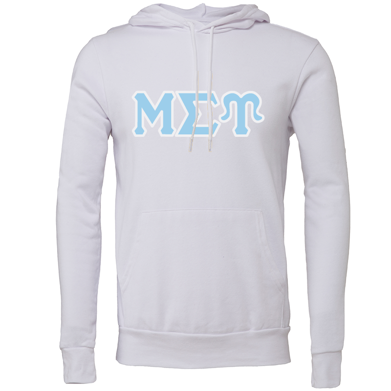 Mu Sigma Upsilon Embroidered Lettered Hooded Sweatshirts