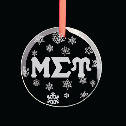 Mu Sigma Upsilon Round Multi-Snowflake Ornament