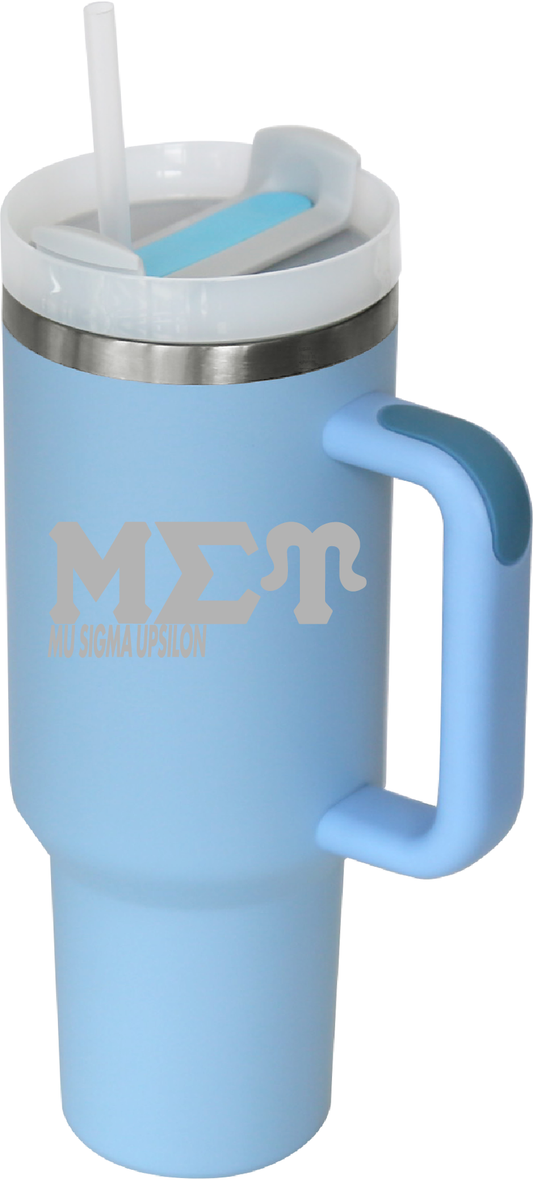 Mu Sigma Upsilon Lettered 40oz Tumblers