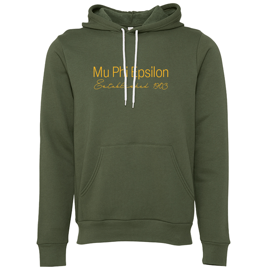 Mu Phi Epsilon Embroidered Printed Name Hooded Sweatshirts