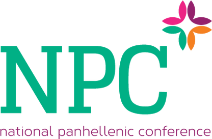 Logo of the National Panhellenic Conference with colorful flower design on a white background