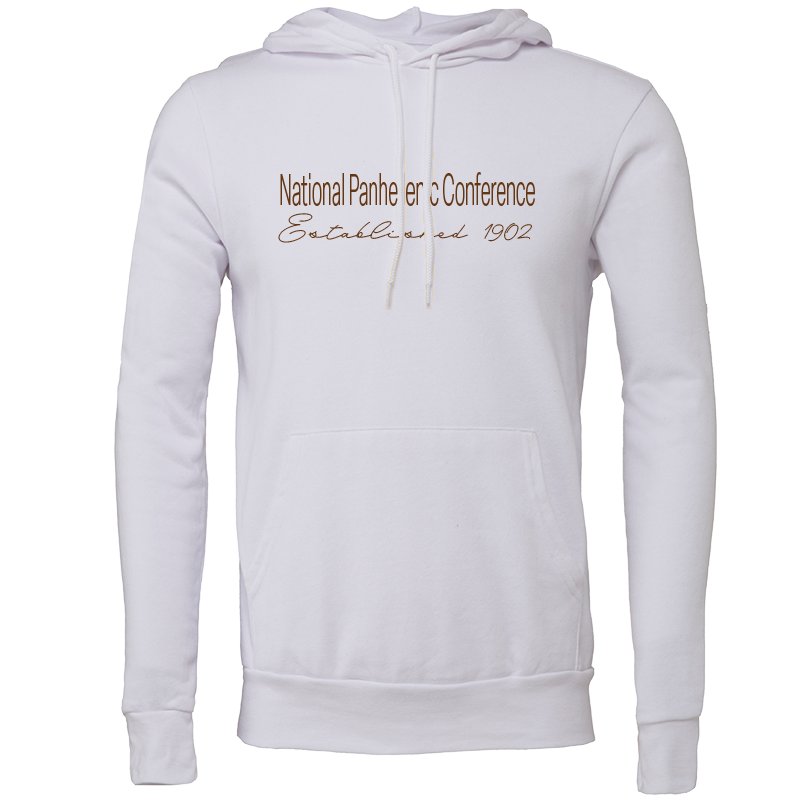 National Panhellenic Conference Embroidered Printed Name Hooded Sweatshirts