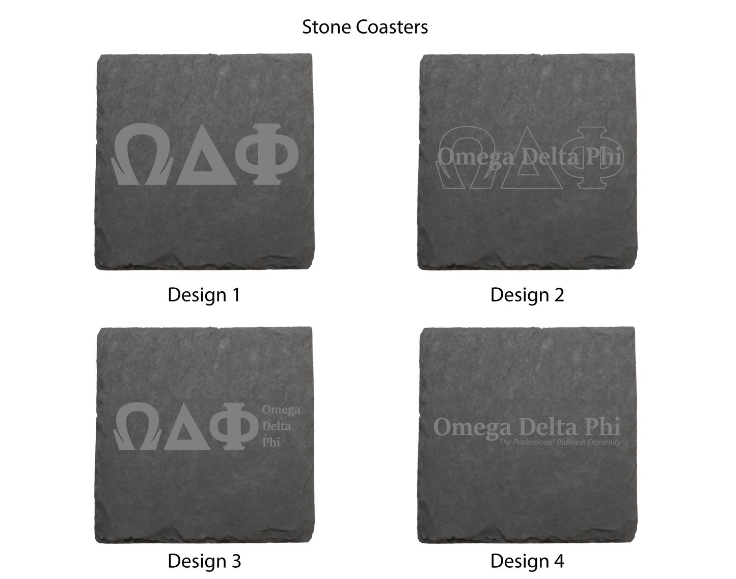 Omega Delta Phi Stone Coasters - 4-Pack