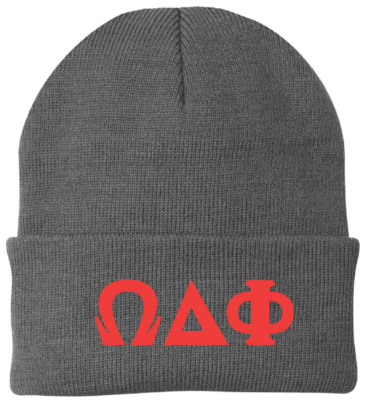 Omega Delta Phi Lettered Beanies