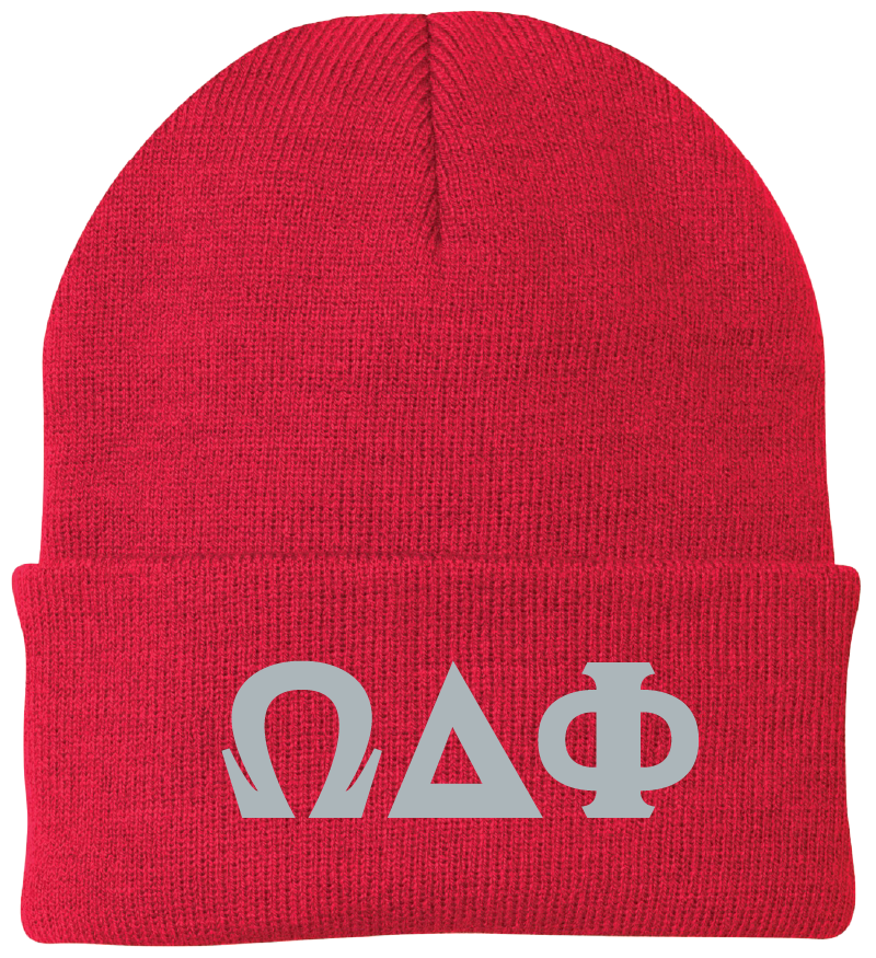 Omega Delta Phi Lettered Beanies