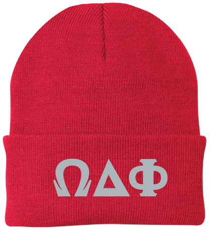 Omega Delta Phi Lettered Beanies