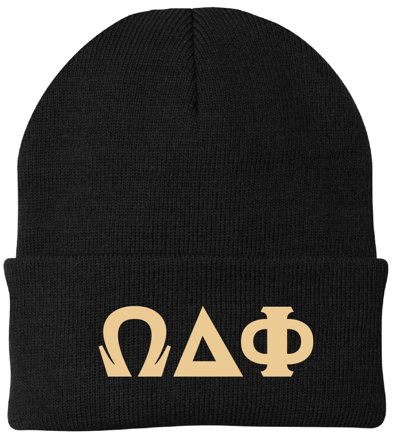 Omega Delta Phi Lettered Beanies