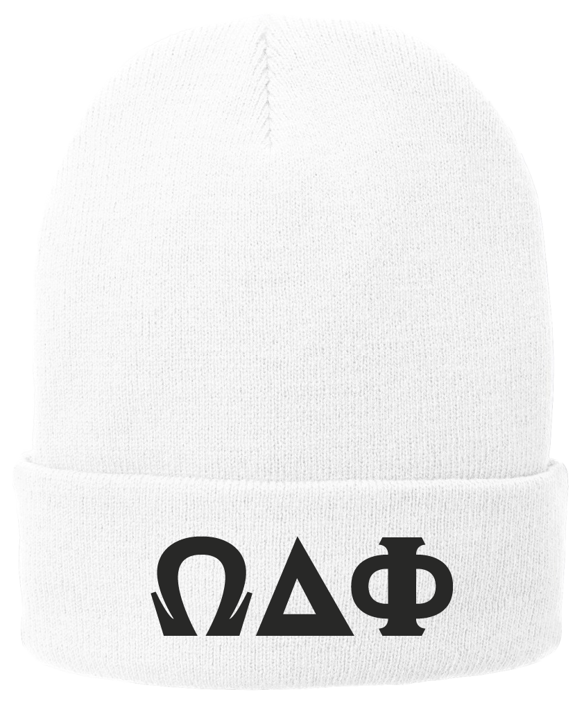 Omega Delta Phi Lettered Beanies