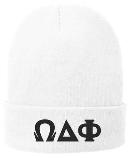 Omega Delta Phi Lettered Beanies