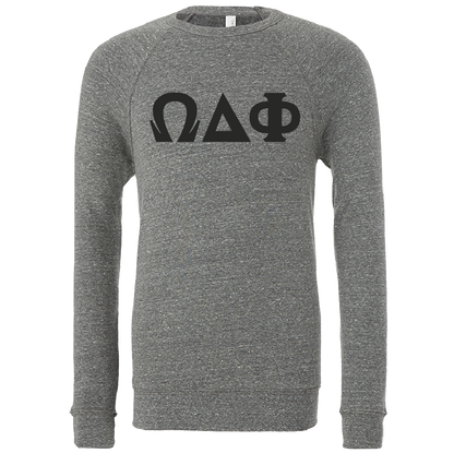 Omega Delta Phi Lettered Crewneck Sweatshirts