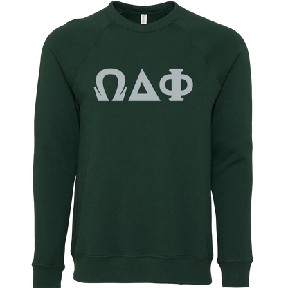 Omega Delta Phi Lettered Crewneck Sweatshirts