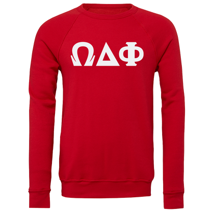 Omega Delta Phi Lettered Crewneck Sweatshirts