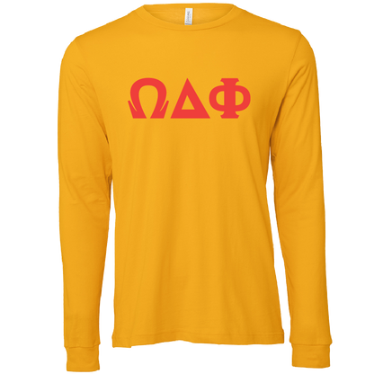 Omega Delta Phi Lettered Long Sleeve T-Shirts