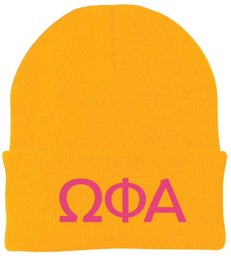 Omega Phi Alpha Lettered Beanies