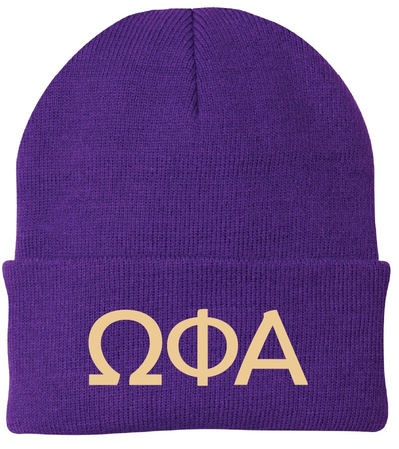 Omega Phi Alpha Lettered Beanies