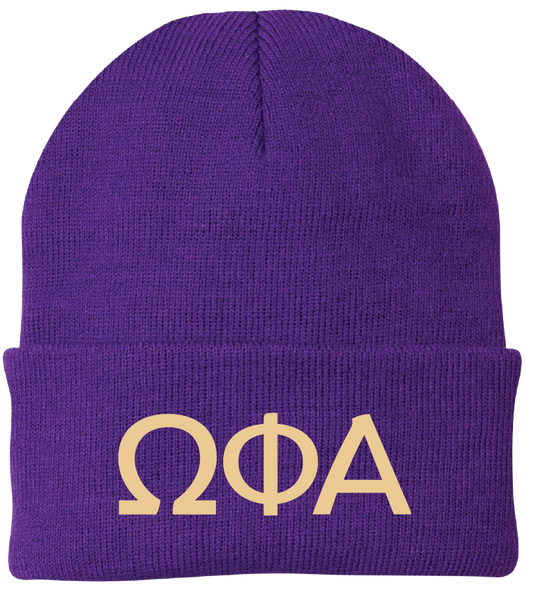 Omega Phi Alpha Lettered Beanies