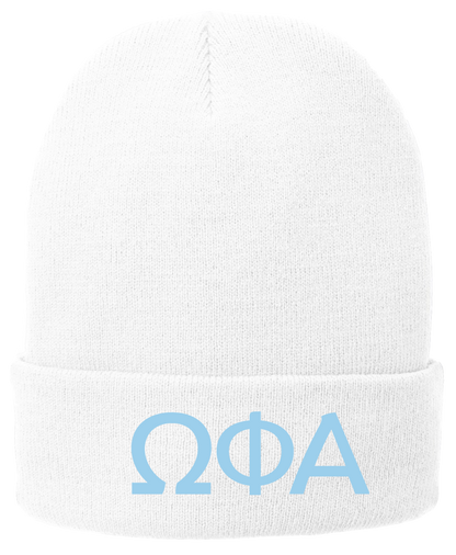 Omega Phi Alpha Lettered Beanies