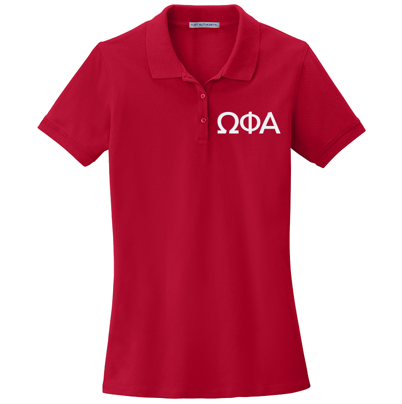 Omega Phi Alpha Ladies' Embroidered Polo Shirt