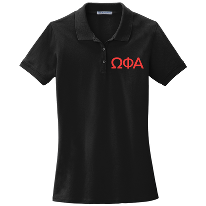 Omega Phi Alpha Ladies' Embroidered Polo Shirt